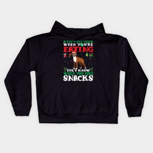 Christmas Dog Eating Snacks Kids Hoodie